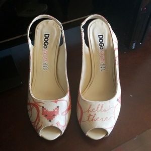 Hand painted fox pumps
